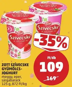 PENNY Zott szívecske gyümölcs-joghurt ajánlat
