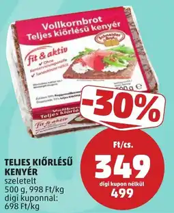 PENNY Schneider Brot Vollkornbrot Teljes kiörlésű kenyér ajánlat