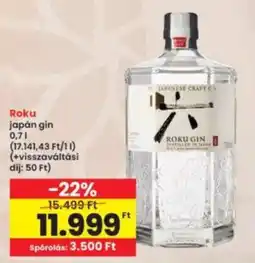 Interspar Roku japán gin ajánlat