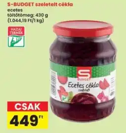 Interspar S budget ecetes cekla ajánlat