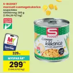 Interspar S budget csemege-kukorica ajánlat