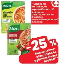 Interspar Knorr alap, főzős és gyümölcsleves ajánlat