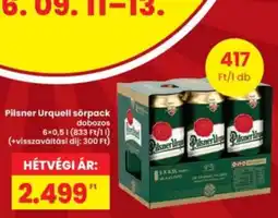 Interspar Pilsner Urquell sörpack ajánlat