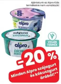 Interspar Alpro szójagurt és kókuszgurt ajánlat