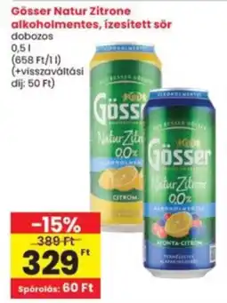 Interspar Gösser natur zitrone ajánlat