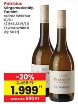 Interspar Patricius száraz fehérbor ajánlat