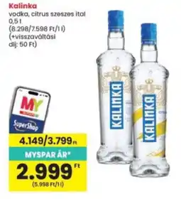 Interspar Kalinka vodka ajánlat