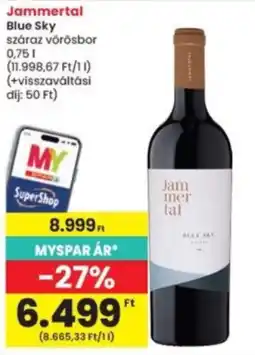 Interspar Jammertal blue sky száraz vörösbor ajánlat