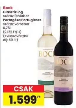 Interspar Bock olaszrizling száraz fehérbor portageza portugieser száraz vörösbor ajánlat