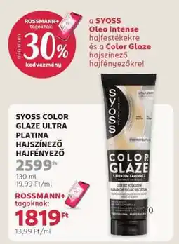 Rossmann SYOSS COLOR GLAZE ULTRA PLATINA HAJSZÍNEZŐ HAJFÉNYEZŐ ajánlat