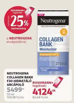 Rossmann NEUTROGENA COLLAGEN BANK F30 HIDRATÁLÓ ARCKRÉM ajánlat