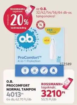 Rossmann o.b. ProComfort Normal tampon ajánlat