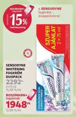 Rossmann SENSODYNE WHITENING FOGKRÉM DUOPACK ajánlat