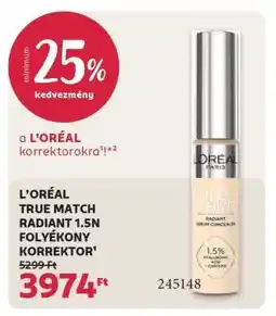 Rossmann L'ORÉAL TRUE MATCH RADIANT 1.5N FOLYÉKONY KORREKTOR ajánlat