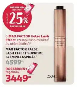 Rossmann MAX FACTOR False Lash Effect Supreme Szempillaspirál ajánlat