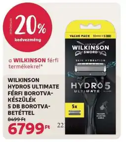 Rossmann WILKINSON HYDRO5 ULTIMATE FÉRFI BOROTVA-KÉSZÜLÉK 5 DB BOROTVA-BETÉTTEL ajánlat