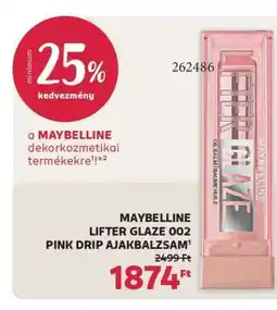 Rossmann MAYBELLINE LIFTER GLAZE 002 PINK DRIP AJAKBALZSAM ajánlat