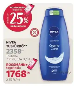 Rossmann NIVEA tusfürdő ajánlat