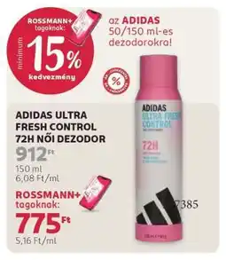 Rossmann ADIDAS ULTRA FRESH CONTROL 72H NŐI DEZODOR ajánlat