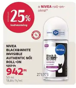 Rossmann NIVEA BLACK&WHITE INVISIBLE AUTHENTIC NŐI ROLL-ON ajánlat