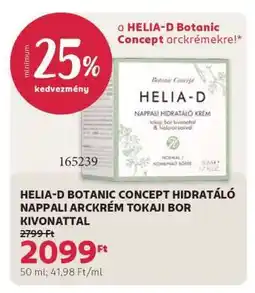 Rossmann HELIA-D BOTANIC CONCEPT HIDRATÁLÓ NAPPALI ARCKRÉM TOKAJI BOR KIVONATTAL ajánlat