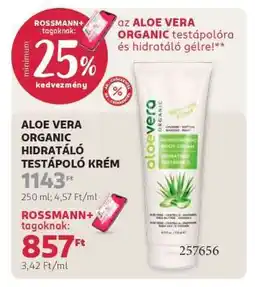 Rossmann ALOE VERA ORGANIC HIDRATÁLÓ TESTÁPOLÓ KRÉM ajánlat