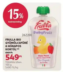 Rossmann FRULLA BIO GYÜMÖLCSPÜRÉ 6 HÓNAPOS KORTÓL ajánlat