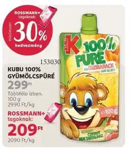 Rossmann KUBU 100% GYÜMÖLCSPÜRÉ ajánlat