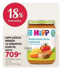 Rossmann HIPP HÚSOS MENÜK 12 HÓNAPOS KORTÓL ajánlat