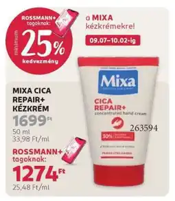 Rossmann MIXA CICA REPAIR+ KÉZKRÉM ajánlat