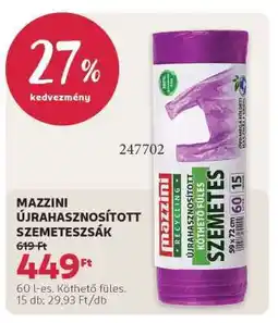 Rossmann MAZZINI ÚJRAHASZNOSÍTOTT SZEMETESZSÁK ajánlat