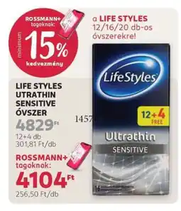 Rossmann LIFE STYLES ULTRATHIN SENSITIVE ÓVSZER ajánlat