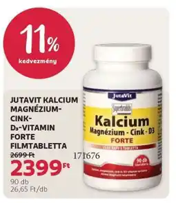 Rossmann JUTAVIT KALCIUM MAGNÉZIUM-CINK-D₃-VITAMIN FORTE FILMTABLETTA ajánlat