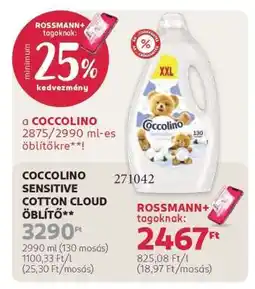 Rossmann COCCOLINO SENSITIVE COTTON CLOUD ÖBLÍTŐ ajánlat