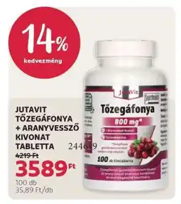 Rossmann JUTAVIT TŐZEGÁFONYA + ARANYVESSZŐ KIVONAT TABLETTA ajánlat