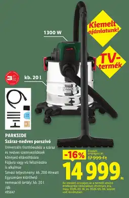 Lidl Parkside száraz-nedves porszívó ajánlat