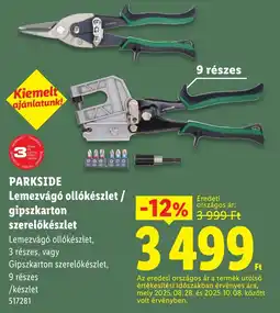 Lidl Parkside lemezvágó ollókészlet / gipszkarton szerelőkészlet ajánlat