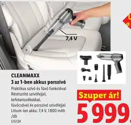 Lidl Cleanmaxx 3 az 1-ben akkus porszívó ajánlat