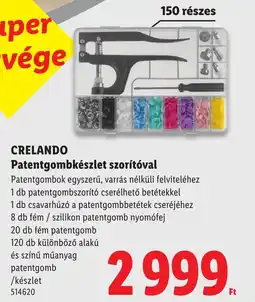 Lidl Crelando patentgombkészlet szorítóval ajánlat