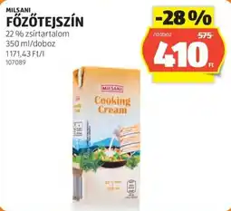 ALDI Milsani főzőtejszín ajánlat