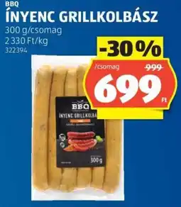 ALDI bbq ínyenc grillkolbász ajánlat