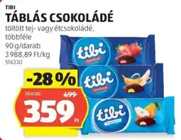ALDI Tibi táblás csokoládé ajánlat