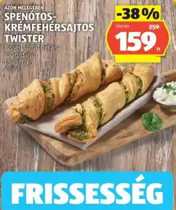 ALDI Spenótos-krémfehér sajtos twister ajánlat