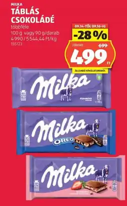 ALDI Milka táblás csokoládé ajánlat