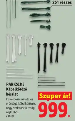 Lidl Parkside kábelkötőző készlet ajánlat