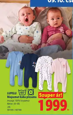 Lidl Lupilu biopamut baba pizsama ajánlat