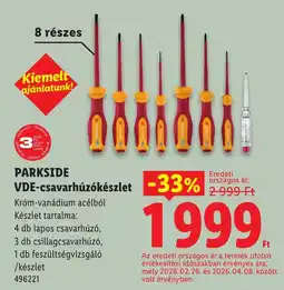 Lidl Parkside VDE-csavarhúzókészlet ajánlat