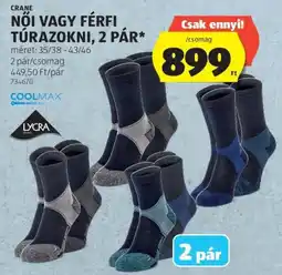 ALDI Crane női vagy férfi túrazokni ajánlat