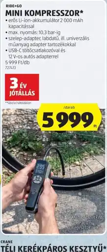 ALDI Ride+Go mini kompresszor ajánlat