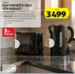 ALDI Ambiano kenyérpirító vagy vízforraló ajánlat